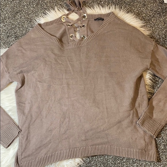 Lace up back Express Sweater - Picture 3 of 3